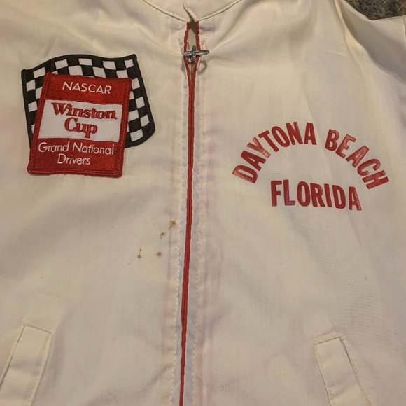 Vintage 1980s Winston Cup Series NASCAR Light Zip Up Jacket - Picture 3 of 15